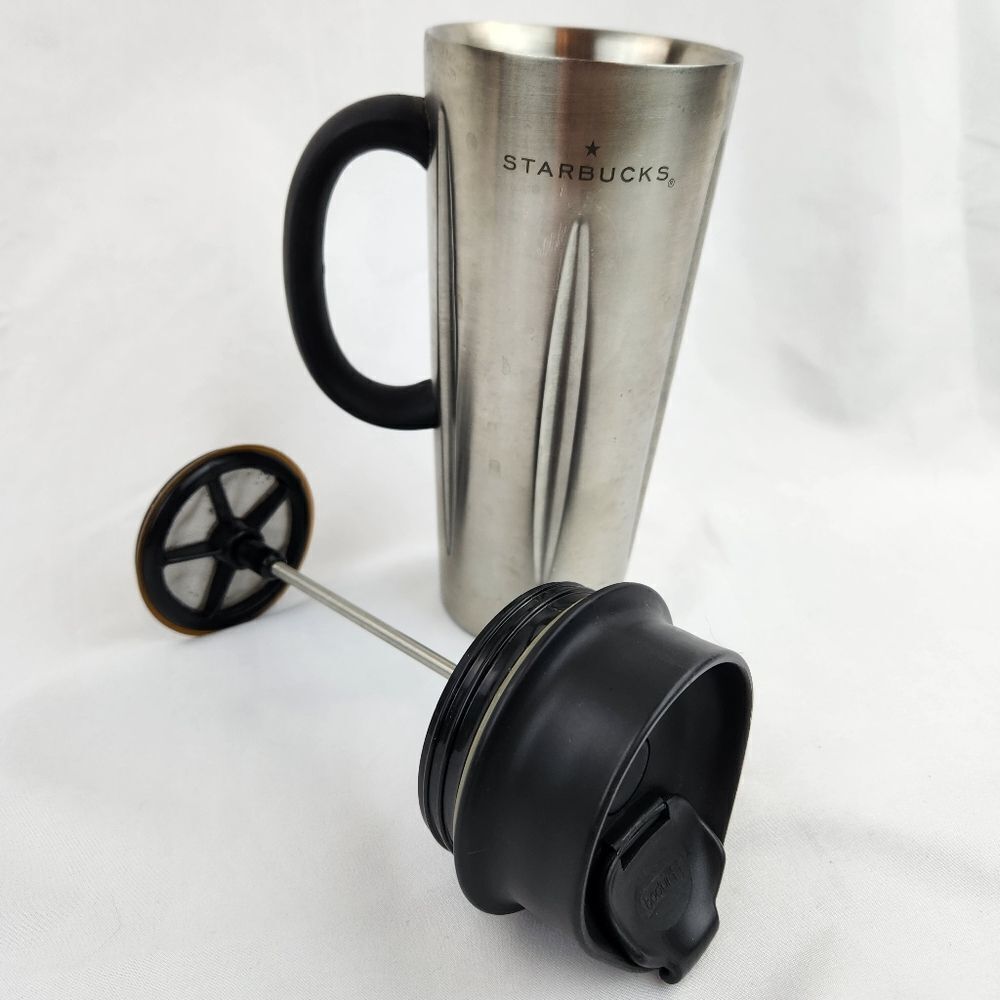 ☕️Vintage Starbucks 2003 Stainless Steel French Press 16oz Travel Tumbler